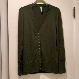 Olive cardigan sweater